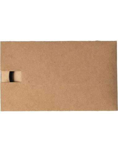 Llavero de metal y bambú con funda kraft