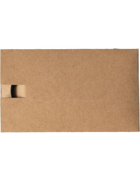 Llavero de metal y bambú con funda kraft