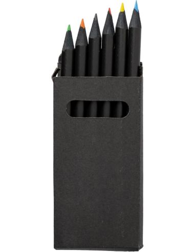 Set de 6 lápices de colores en caja reciclada