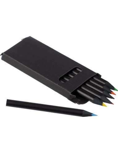 Set de 6 lápices de colores en caja reciclada