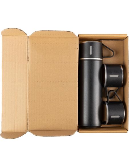 Set termo acero inox 420 ml con 3 tazas