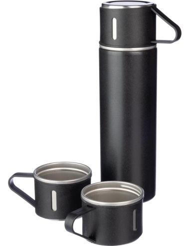 Set termo acero inox 420 ml con 3 tazas