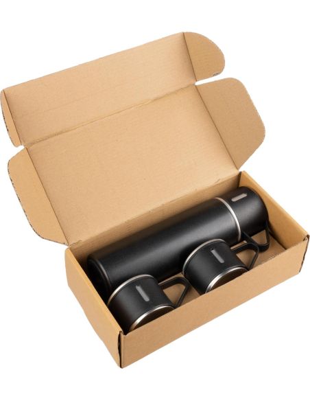 Set termo acero inox 420 ml con 3 tazas