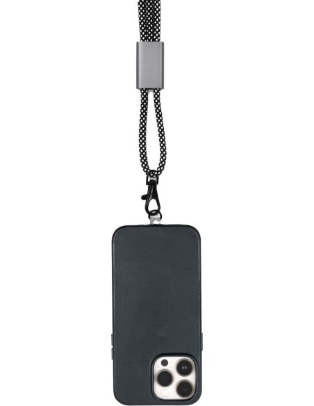 Lanyard móvil RPET aluminio poliéster GRS OEKO-TEX