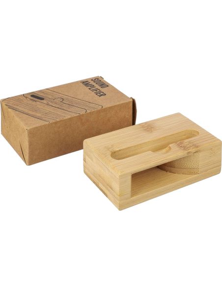 Soporte bambú FSC móvil amplificador sonido pasivo