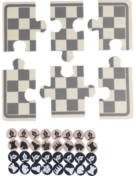 Juego de ajedrez y damas de madera