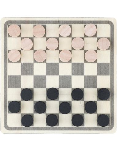 Juego de ajedrez y damas de madera