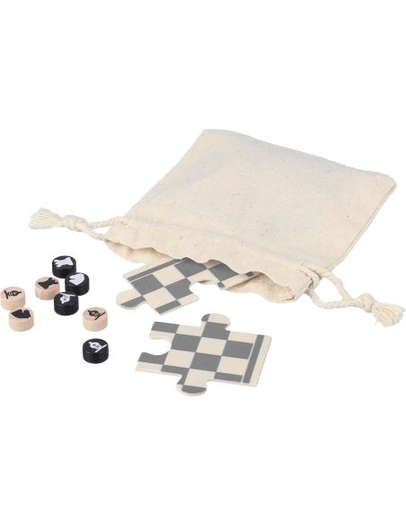 Juego de ajedrez y damas de madera