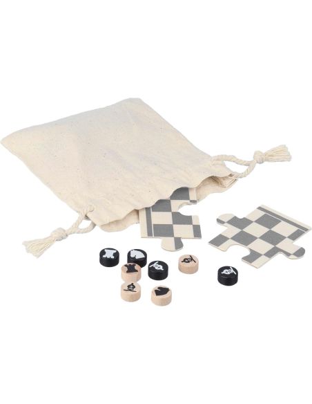 Juego de ajedrez y damas de madera