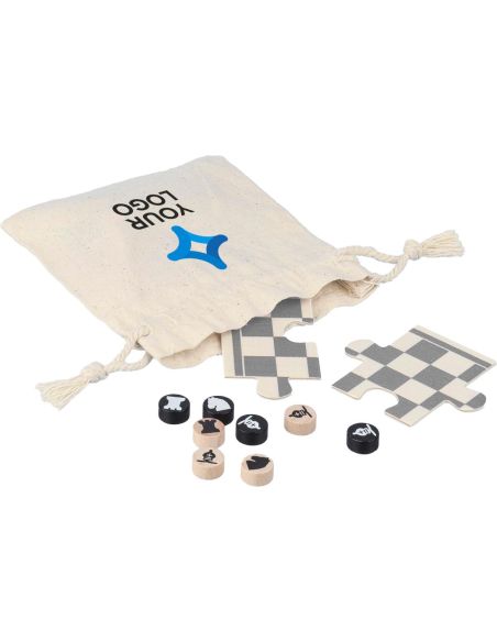 Juego de ajedrez y damas de madera