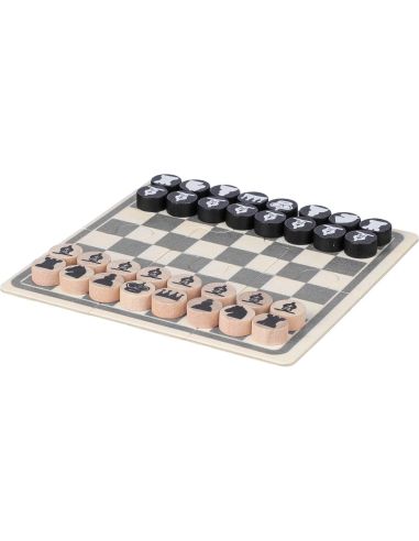 Juego de ajedrez y damas de madera