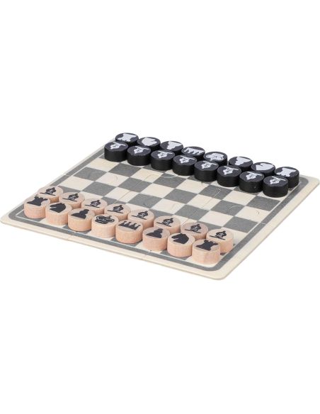 Juego de ajedrez y damas de madera
