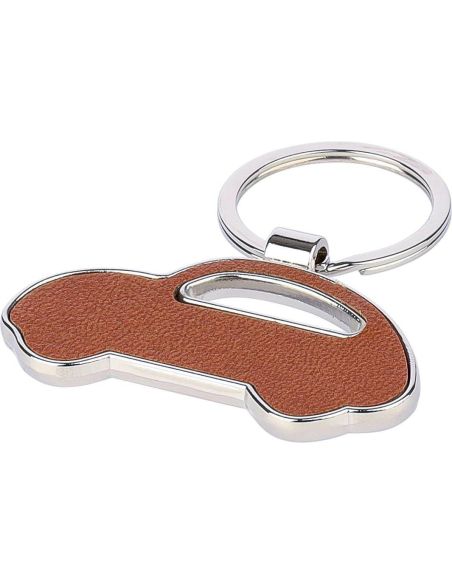 Llavero de cuero reciclado en funda de cartón