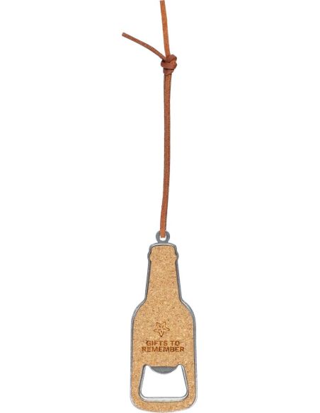 Abrebotellas corcho acero inox cordón PU funda papel