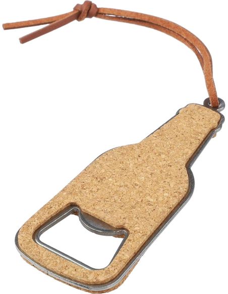Abrebotellas corcho acero inox cordón PU funda papel