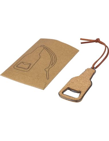 Abrebotellas corcho acero inox cordón PU funda papel