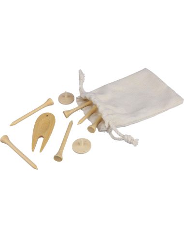 Set de golf de madera y bambú con bolsa