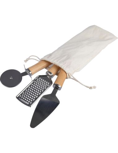 Set de utensilios de cocina de metal y madera Ecológico Personalizado 101206871