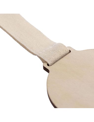 Medalla madera tilo 7 cm con cordón algodón