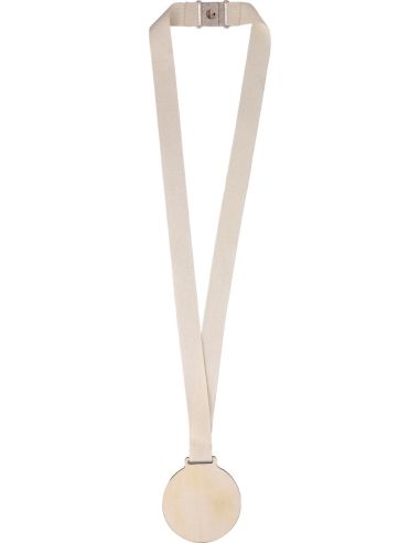 Medalla madera tilo 7 cm con cordón algodón