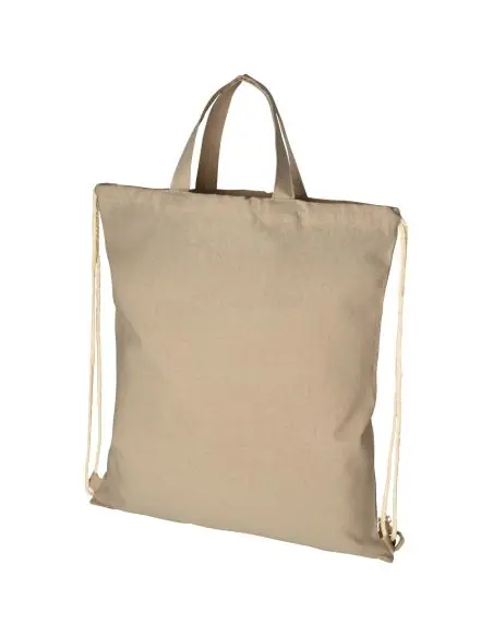 Mochila de cuerdas de algodón reciclado de 210 g/m² 6L Ecológica Personalizada 6120460