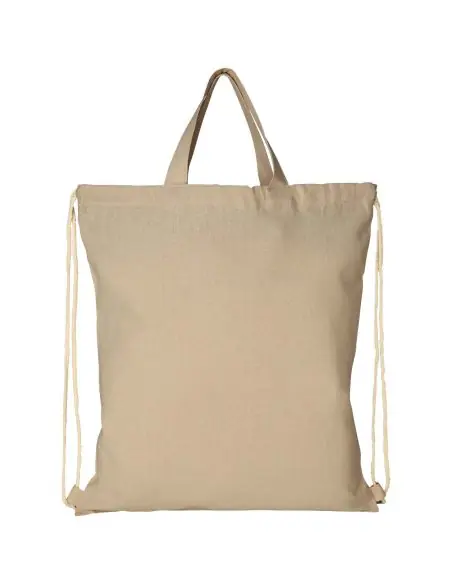 Mochila de cuerdas de algodón reciclado de 210 g/m² 6L Ecológica Personalizada 6120460