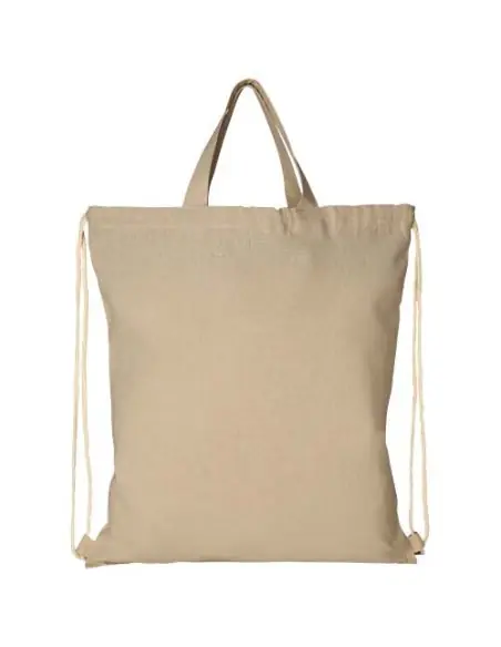 Mochila de cuerdas de algodón reciclado de 210 g/m² 6L Ecológica Personalizada 6120460