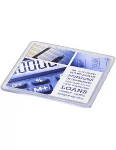 Posavasos de plástico cuadrado con papel insertado...