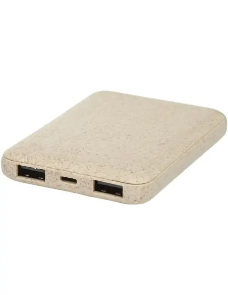 Batería externa de 5000 mAh de paja de trigo Ecológica Personalizada 6124137