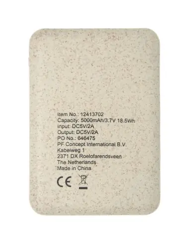 Batería externa de 5000 mAh de paja de trigo...