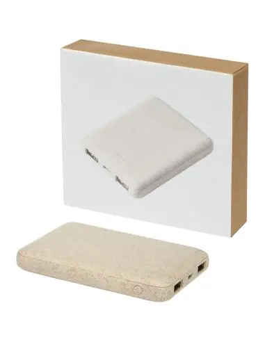 Batería externa de 5000 mAh de paja de trigo...