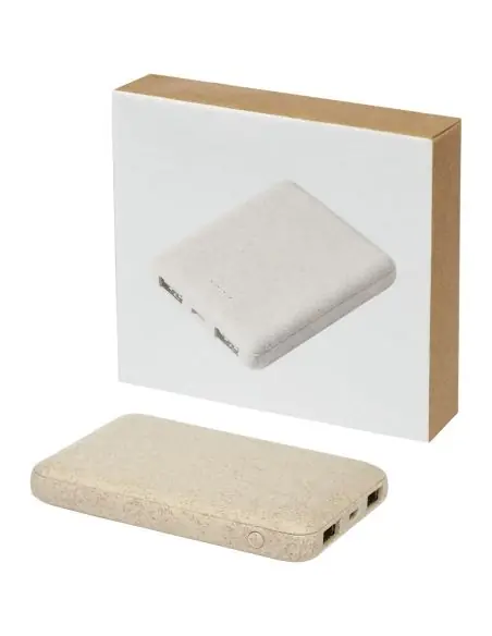 Batería externa de 5000 mAh de paja de trigo Ecológica Personalizada 6124137