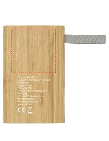 Batería externa de 5000 mAh de bambú Ecológica...