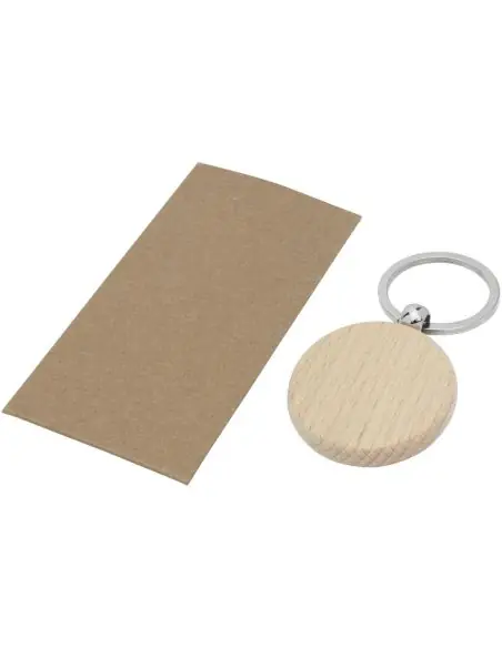 Llavero redondo de madera de haya Ecológico Personalizado 6118120