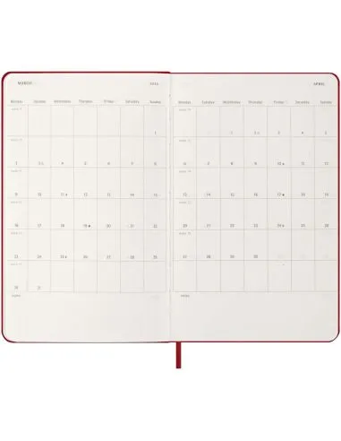 Agenda diaria 12 meses tapa dura con bolsillo