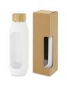 Botella de vidrio borosilicato con agarre de silicona de 600 ml Ecológica Personalizada 6100666 - Imagen 1