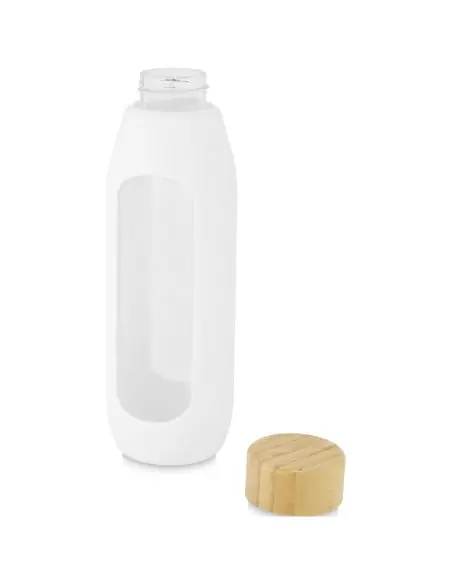 Botella de vidrio borosilicato con agarre de silicona de 600 ml Ecológica Personalizada 6100666
