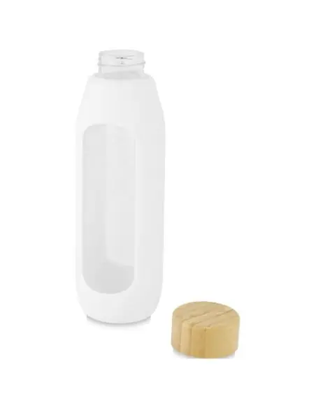 Botella de vidrio borosilicato con agarre de silicona de 600 ml Ecológica Personalizada 6100666