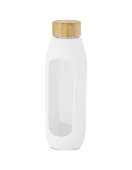 Botella de vidrio borosilicato con agarre de silicona de 600 ml Ecológica Personalizada 6100666