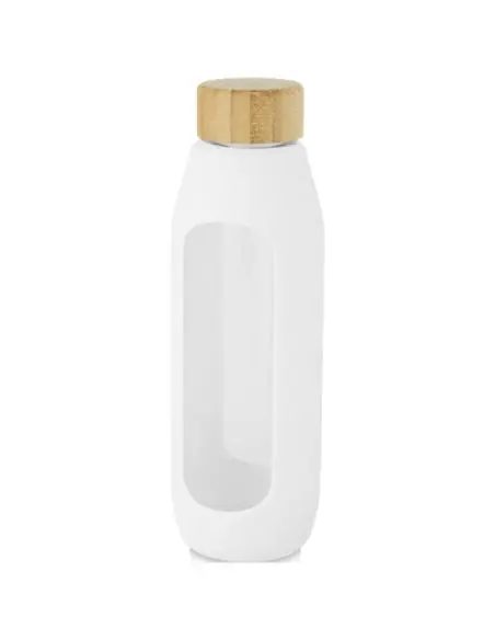 Botella de vidrio borosilicato con agarre de silicona de 600 ml Ecológica Personalizada 6100666