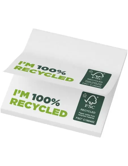 Bloc de notas adhesivas de papel reciclado de 75 x 75 mm Ecológica Personalizada 621286