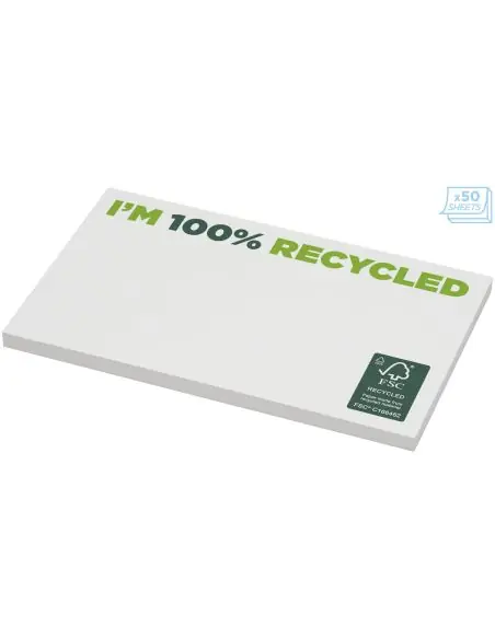 Bloc de notas adhesivas de papel reciclado de 127 x 75 mm Ecológica Personalizada 621288