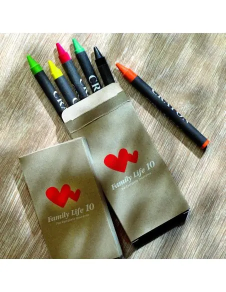Estuche 6 lápices de cera Ecológica Personalizada 7IT2172
