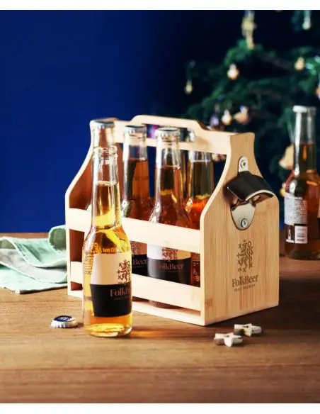 Caja de bambú para 6 cervezas Ecológica Personalizada 7MO2110