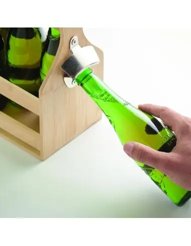 Caja de bambú para 6 cervezas Ecológica...