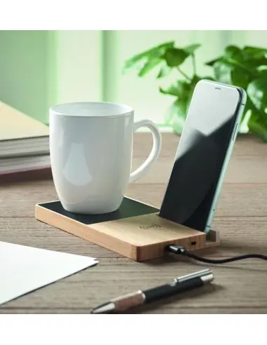 Cargador inalámbrico de bambú Ecológico...