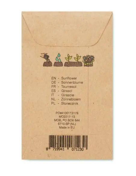 Sobre con semillas de girasol Ecológica Personalizada 7MO2217