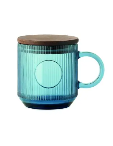 Taza de vidrio acanalado 300ml Ecológica...