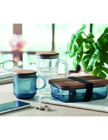 Taza de vidrio acanalado 300ml Ecológica...