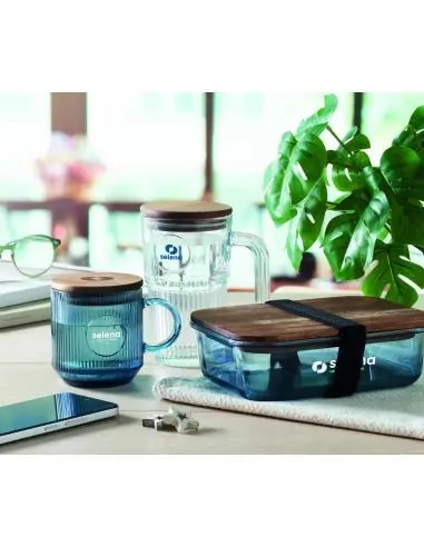 Taza de vidrio acanalado 300ml Ecológica...